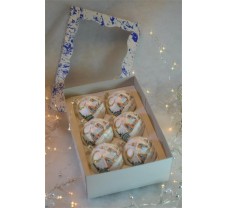 Kerstballen 6x6 cm wit